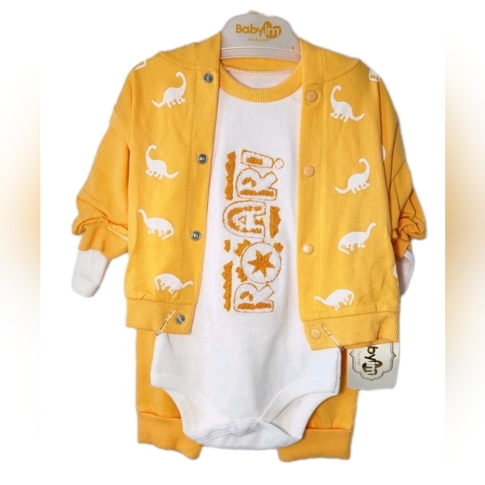 Baby Toddler 3-Pieces Set Long Sleeve Bodysuit/Pants/Jacket Size 6-9 Months